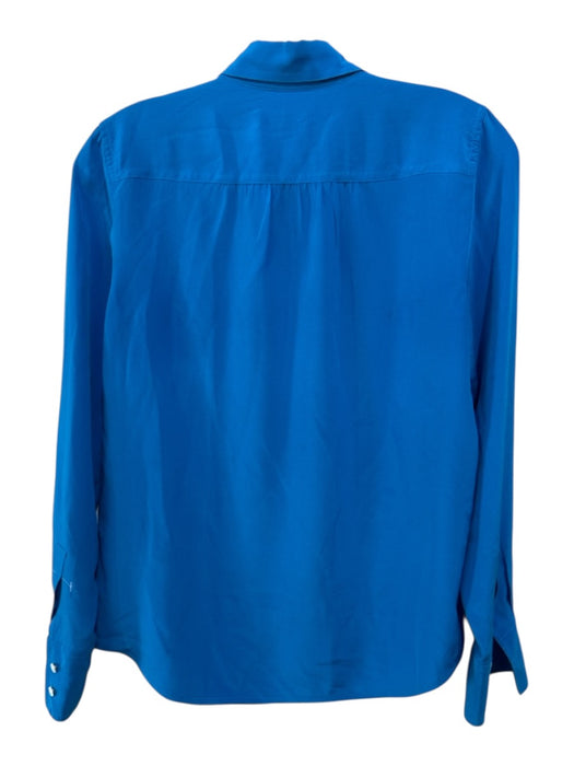 J Crew Size 0 Blue Silk Long Sleeve Button Up Top Blue / 0