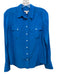 J Crew Size 0 Blue Silk Long Sleeve Button Up Top Blue / 0