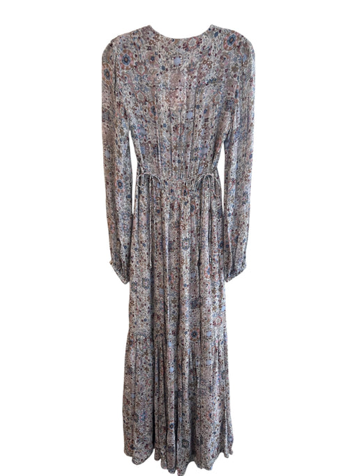 Etoile Isabel Marant Size 36 Grey & Multi Viscose Button Placket Floral Dress Grey & Multi / 36