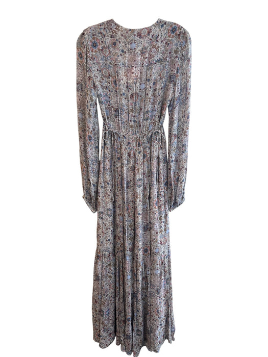 Etoile Isabel Marant Size 36 Grey & Multi Viscose Button Placket Floral Dress Grey & Multi / 36