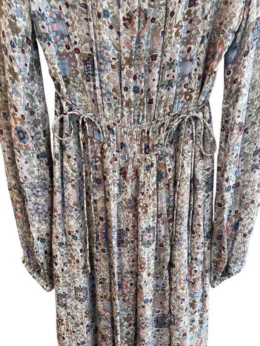 Etoile Isabel Marant Size 36 Grey & Multi Viscose Button Placket Floral Dress Grey & Multi / 36