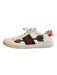 Gucci Shoe Size 36.5 White Green Red Leather Round Toe Arrow detail Shoes White Green Red / 36.5