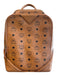 MCM Brown Leather Zip Close Gold detail Adjustable Strap Monogram Detail Bag Brown / L