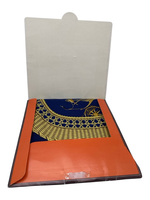 Hermes Blue & Yellow Silk Equestrian scarf Blue & Yellow / 90cm