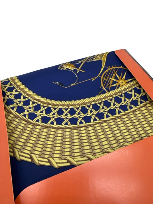 Hermes Blue & Yellow Silk Equestrian scarf Blue & Yellow / 90cm