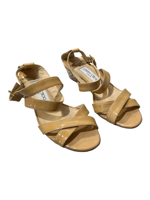 Jimmy Choo Shoe Size 36 Yellow Patent Leather Strappy Open Toe Ankle Strap Shoes Yellow / 36