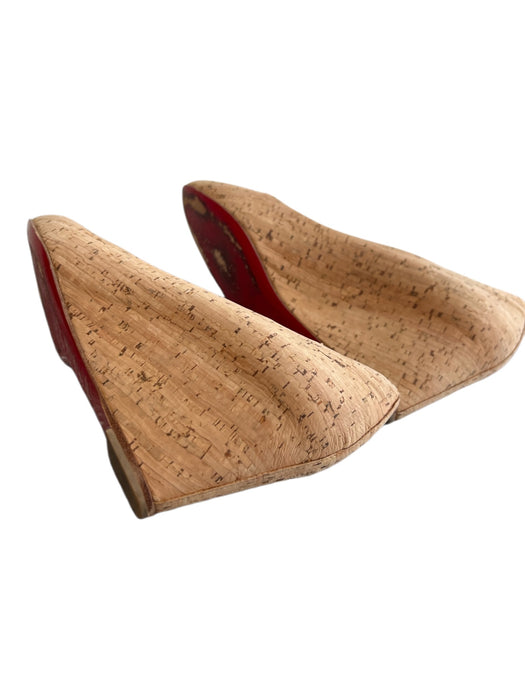 Christian Louboutin Shoe Size 37 Brown Cork Almond Toe Wedge Red Bottom Shoes Brown / 37