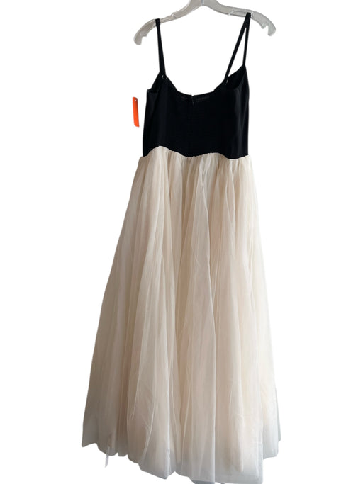 Reformation Size 12 Black & White Viscose Adjustable Spaghetti Straps Tulle Gown Black & White / 12