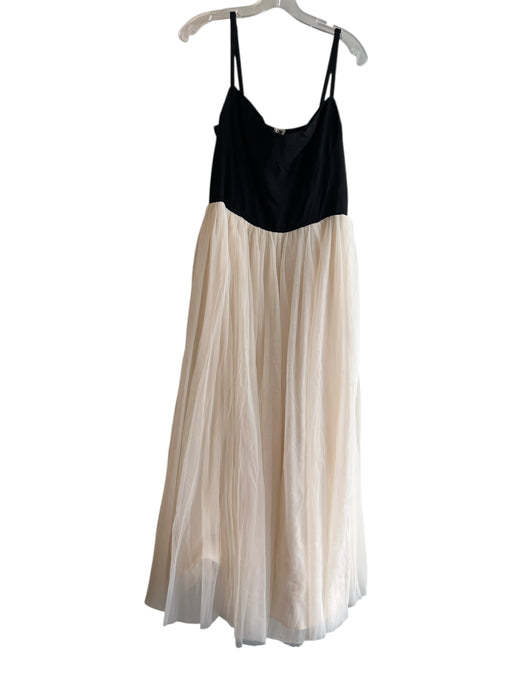 Reformation Size 12 Black & White Viscose Adjustable Spaghetti Straps Tulle Gown Black & White / 12