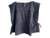 Anthropologie Size Large Black Cotton Metallic Accent Sleeveless Round Neck Top Black / Large