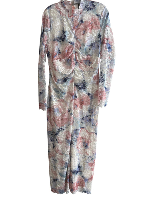 By Anthropologie Size Large Cream, Pink & Blue No Fabric Tag High Neck Dress Cream, Pink & Blue / Large