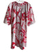 Oliphant Size XL Red & White Cotton Half Balloon Sleeve Abstract Floral Dress Red & White / XL