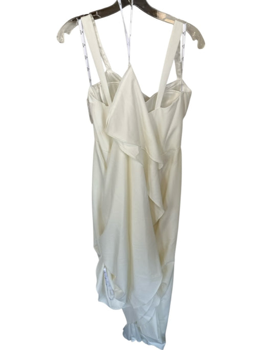 DB Studio Size 8 White Button Detail Front Gather Straps Built In Bra Dress White / 8