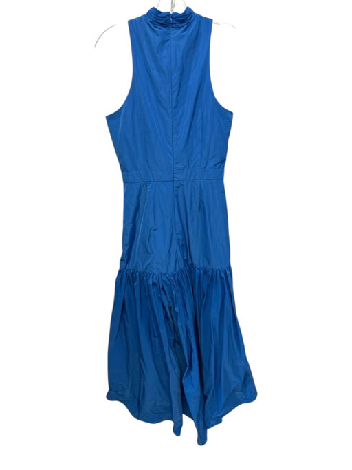 Veronica Beard Size 8 Blue Polyester Sleeveless Criss Cross Front Back Zip Dress Blue / 8