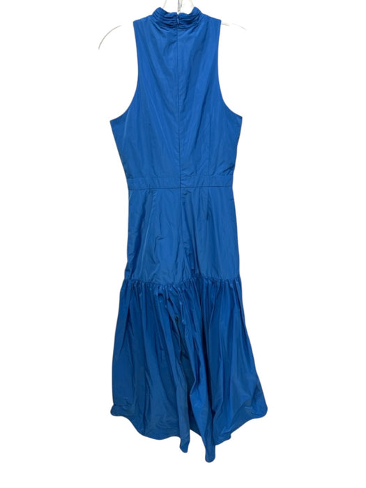 Veronica Beard Size 8 Blue Polyester Sleeveless Criss Cross Front Back Zip Dress Blue / 8