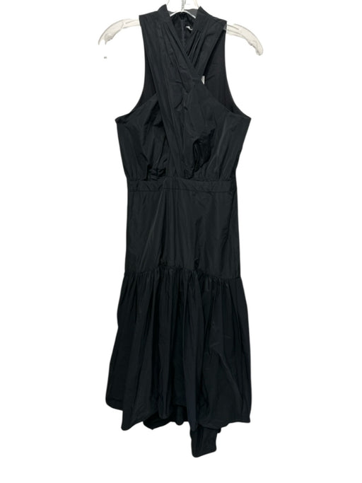Veronica Beard Size 6 Black Polyester Sleeveless Criss Cross Front Ruffle Dress Black / 6
