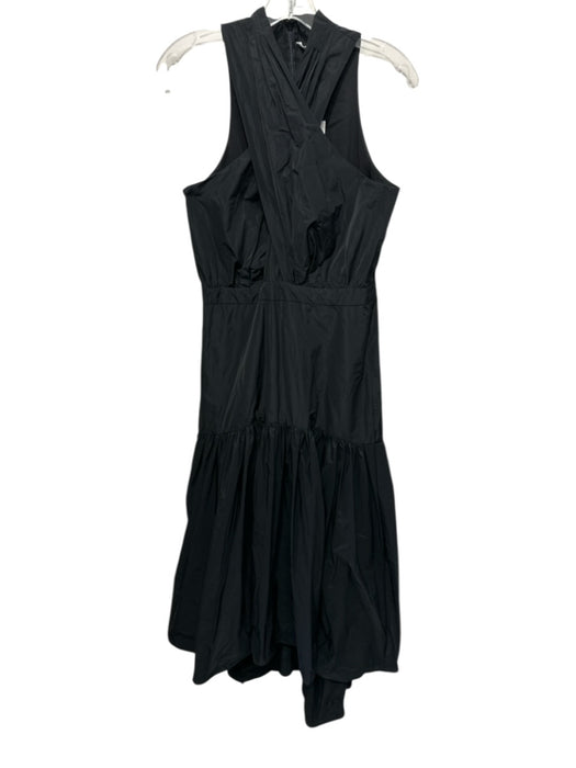 Veronica Beard Size 6 Black Polyester Sleeveless Criss Cross Front Ruffle Dress Black / 6