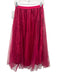 Maeve Size S Magenta Polyester Elastic Waistband Tulle Overlay Satin Midi Skirt Magenta / S