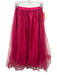 Maeve Size S Magenta Polyester Elastic Waistband Tulle Overlay Satin Midi Skirt Magenta / S