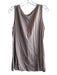 Cabi Size L Grey Silk V Neck Sleeveless Pleated Top Grey / L