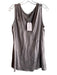 Cabi Size L Grey Silk V Neck Sleeveless Pleated Top Grey / L