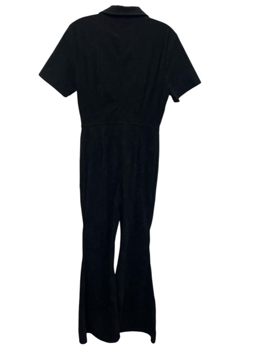 Flying Tomato Size M Black Polyester Corduroy Flare Utility Jumpsuit Black / M