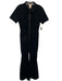 Flying Tomato Size M Black Polyester Corduroy Flare Utility Jumpsuit Black / M