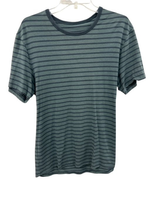 Lululemon Size Est L Green Synthetic Striped Athletic T Shirt Men's Short Sleeve Green / Est L