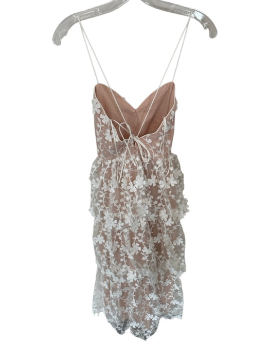endless rose Size S White & blush Polyester Floral Crochet Lace Midi Gown White & blush / S