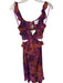 Selfie Leslie Size S Purple & Burnt Orange Polyester Cutout Ruffle Abstract Gown Purple & Burnt Orange / S