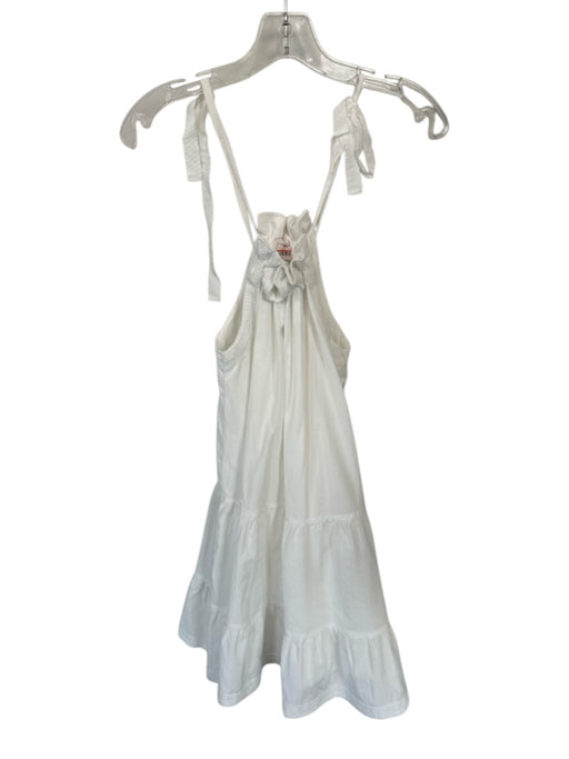 Aureum Size XS White Cotton Tie Straps Lace Detail Sleeveless Dress White / XS