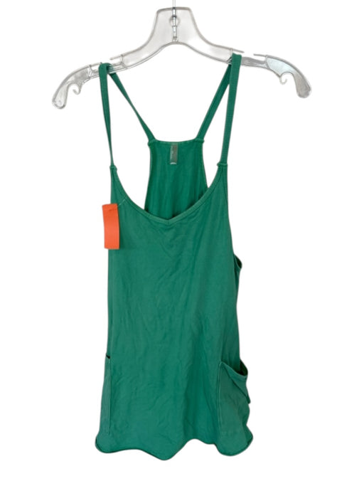 FP Movement Size M Green Cotton Blend Spaghetti Strap Built - In Shorts Dress Green / M