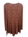 Peruvian Connection Size M Brown & Red Pima Cotton Blend Abstract Floral Dress Brown & Red / M