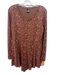 Peruvian Connection Size M Brown & Red Pima Cotton Blend Abstract Floral Dress Brown & Red / M