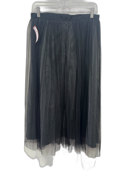 Noir Sachinbabi Size 8 Black & Cream White Nylon Sheer Layers Gathered Skirt Black & Cream White / 8