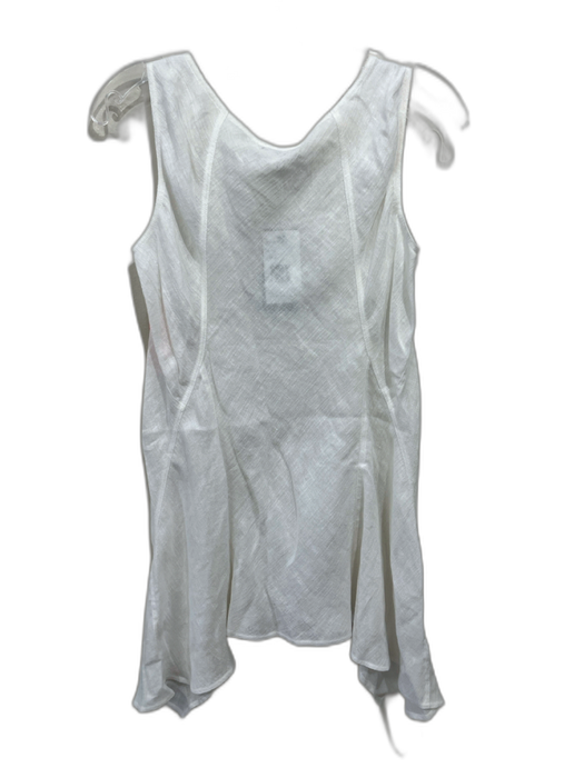 Lafayette 148 Size 6 White Linen Sleeveless Hankerchief Hem Long Tank Top White / 6