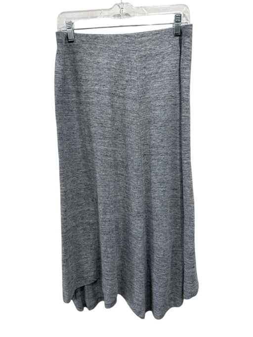Eileen Fisher Size S Gray Linen Elastic Waist Heathered Midi Stretch Skirt Gray / S