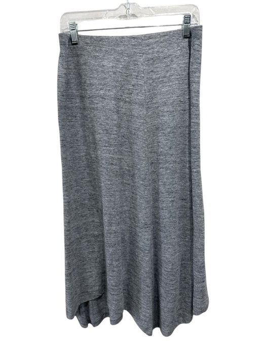 Eileen Fisher Size S Gray Linen Elastic Waist Heathered Midi Stretch Skirt Gray / S