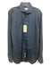 Eton NWT Size 16 Blue & White Cotton All Over Print Men's Long Sleeve Shirt Blue & White / 16