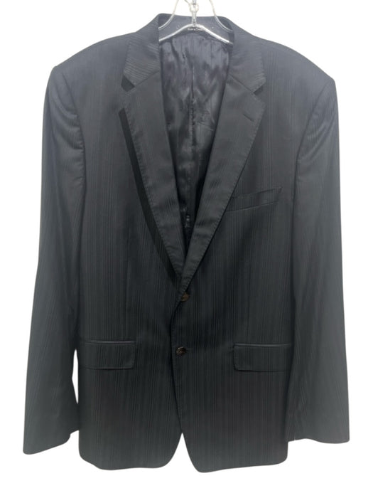 Versace Collection Black Wool Striped 2 Button Men's Blazer Black / 54