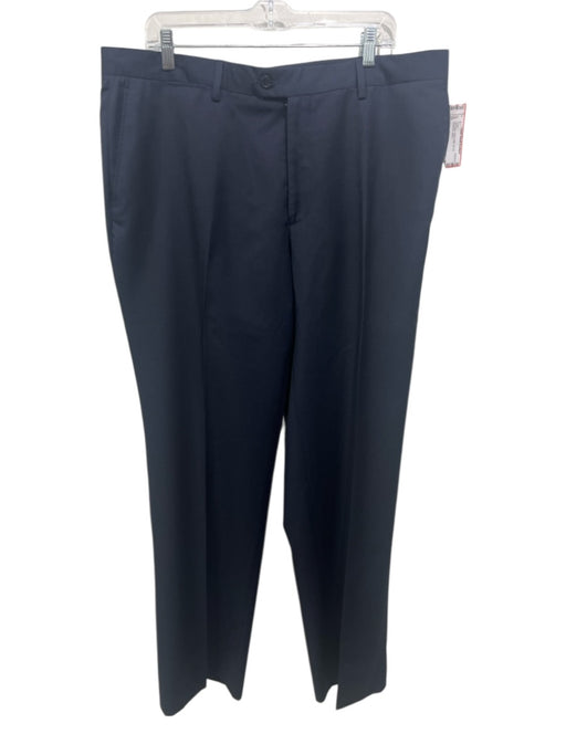 Versace Collection Size 58 Navy Blue Wool Solid Zip Fly Men's Pants Navy Blue / 58