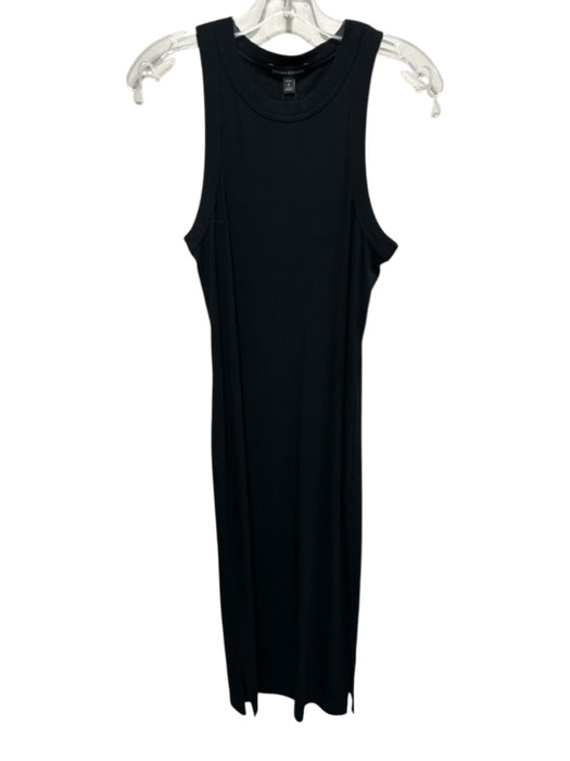 Banana Republic Size S Black Rayon & Viscose Ribbed Sleeveless Dress Black / S