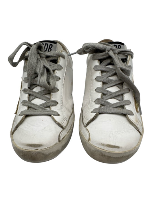 Golden Goose Shoe Size 35 White, Gold, Silver Leather Glitter Star Sneakers White, Gold, Silver / 35