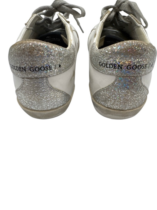 Golden Goose Shoe Size 35 White, Gold, Silver Leather Glitter Star Sneakers White, Gold, Silver / 35