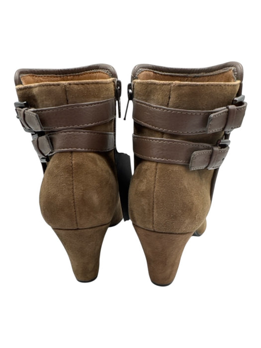 Sofft Shoe Size 6.5 Brown Leather Upper Buckle Detail Side Zip Ankle Booties Brown / 6.5