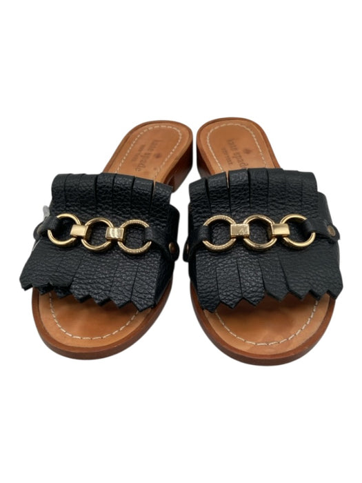 Kate Spade Shoe Size 6.5 Black & Gold Leather Fringe Horsebit Sandals Black & Gold / 6.5