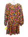 Briton Court Size XS Purple, Yellow, Multi Cotton Poplin Long puff sleeve Dress Purple, Yellow, Multi / XS