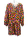 Briton Court Size XS Purple, Yellow, Multi Cotton Poplin Long puff sleeve Dress Purple, Yellow, Multi / XS