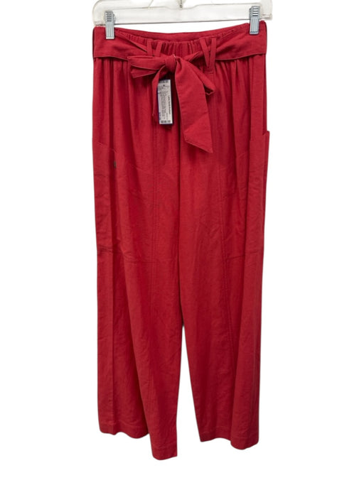 Bila 77 Size S Red Missing Fabric Tag Elastic Waistband Patch Pockets Pants Red / S