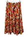 Walter Baker Size S Red & Multi No Fabric Tag Elastic Waistband Tiered Skirt Red & Multi / S